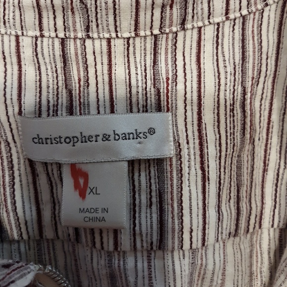CHRISTOPHER/BANKS PURPLE STRIPED ZIP JACKET, XL - Picture 6 of 6
